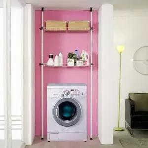 [생활] 베란다벽선반 기둥 수납 견고한 천장파이프 세탁기선반