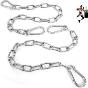 2팩 30인치 헤비 듀티 체인 스프링 스냅이 있는 1 /5인치 두꺼운 강철 걸이 펀칭 박싱 백 해먹 현관 요가