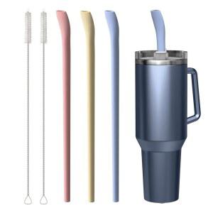 [미국배송] BXTSZZ 교체용 실리콘 빨대 스탠리 40온스 30온스 20온스 컵 텀블러와 호환되는 길고 유연한 음료 청소 브러시 6팩(S)