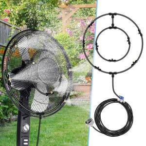 야외 팬 미스트 냉각 시스템 휴대용 파티오 미스터 키트 6개 탈착식 노즐 포함 물 분무기 정원