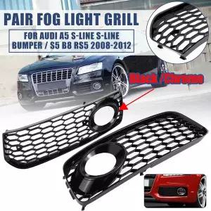 자동차 그릴망 튜닝 블랙/크롬 S-라인 안개등 램프 그릴 커버 Audi A5 S-라인/S5 B8 RS5 2008 2009-2012 용