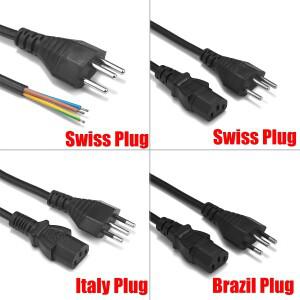 스위스 AC 전원 케이블 재배선 1.5m CH 플매트 카펫 러그 전기 소켓용 공급 장치 연장 코드 LED 투광 조명