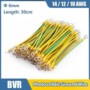 BVR  지상 배선용 6mm 단자 접지선 홀 노랑 녹색 유연 구리 케이블 10 12 14AWG