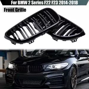 자동차 그릴망 튜닝 앞 범퍼 키드니 그릴 블랙 레이싱 BMW 호환 F22 F23 M2 2014 225i 218i 220i 용