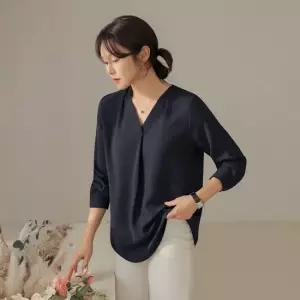 [66-110] 데버 모던 브이 핀턱 블라우스
