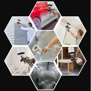 수투 5800 공압식 스프레이 건 1.3mm 스테인리스 스틸 노즐 600ml 용기 자동차 가구 페인트 클리어 분무기