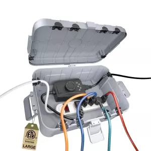 플문 아웃도어 전기 박스 방수 IP54 연장 코드 커버 콘센트 플러그 소켓 타이머 전원 스트립 홀리데이