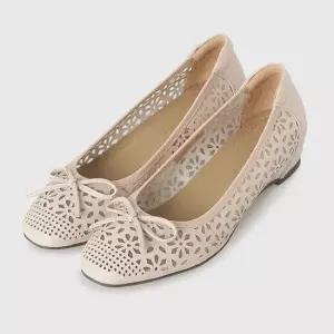 세라 에디션 여름 펀칭 플랫슈즈 레이스 플라워 리본 단화 O55P168