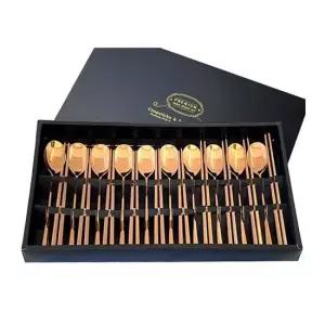 스텐 10인용 로즈골드 수저세트 선물용 숟가락 젓가락 수저선물세트 고급수저세트 10인수저세트