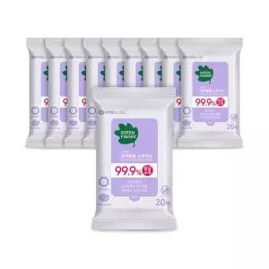 그린핑거 유아용품 소독티슈 휴대용20매X10팩 {QHJ}