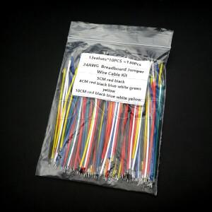 130Pcs 24AWG 브레드 보드 점퍼 와이어 케이블 키트 주석 도금 PCB 솔더 유연한 PVC 전자 5cm 8cm 10cm 6