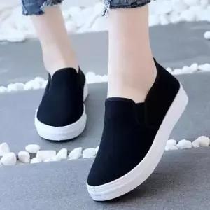 여성 4cm 캔버스 키높이 슬립온 스니커즈 운동화 단화