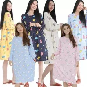 [HAT] 겨울잠옷 파자마 세트 실내 피치 여성 주니어 긴팔 잠옷 원피스
