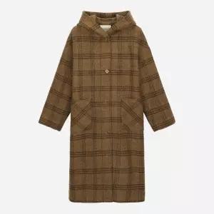 매장정품 THURSDAY ISLAND 써스데이 아일랜드 후드 체크 롱 코트 T258MCT341W 1185342
