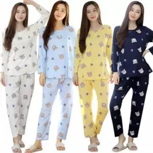 곰돌이 주니어 피치 여성 파자마 가을잠옷 원단 실내복 겨울 가을