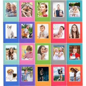 에팍 20팩 마그네틱 사진 액자 디스플레이 컬러풀 3인치 미니 귀여운 홀더 테이블 멀티컬러 플라스틱