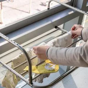 창틀세탁건조대 베란다 창문 원룸 사무실 빨래 수건 걸레 미니 소형 건조대