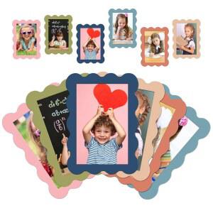 Whaline 12Pcs 마그네틱 사진 자석 액세서리 x 학교 냉장고용 6 프레임 인 4 보호 사물함 컬러