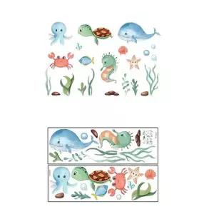 방수 바다동물 창문 스티커 놀이방 꾸미기 벽면장식 공간디자인 벽면스티커 세련된벽지