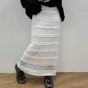 [하프클럽/]빅사이즈 602 플라워프릴망사스커트 DGBX258