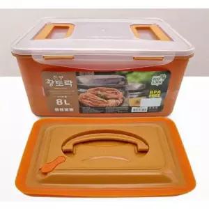 현이몰 황토락 김치통 밀폐 용기 반찬통 누름판 세트 8L 항아리 진공항아리 된장항아리 고추장항아리