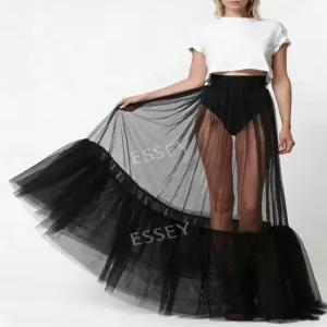 롱속치마 레이스 레이어드용 망사스커트 시스루
