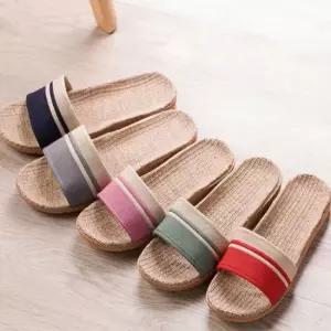 커플 린넨 푹신한 라탄 슬리퍼 여름 심플 발편한 남자 여성슬리퍼 실내슬리퍼