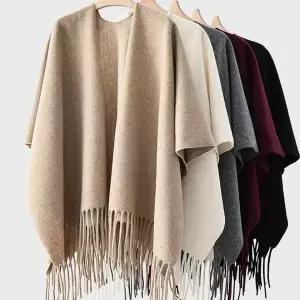 [골드스마일]케이프 머플러 숄 여성 프린지 목도리 루즈핏