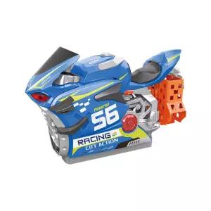 아이큐박스 스냅키드 바이크 주차타워 블루 오토바이 주차장 놀이 장난감