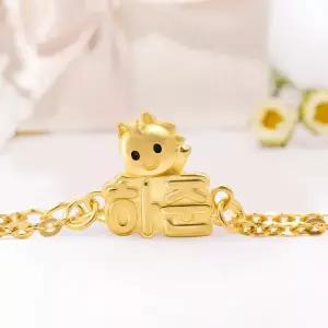 [뽀르띠] 순금 24K 3.75g 말띠 조랑말 이름조각 체인 돌팔찌