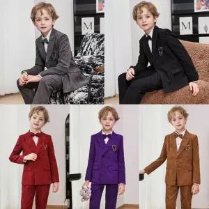 [셀러에이드]턱시도 세트 정장 코듀로이 헨리 브레스티드