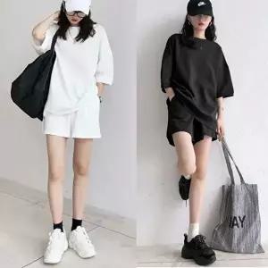 여름 반팔반바지세트 데일리룩 무지 반팔 트레이닝복 (KYR-WA8C89C)