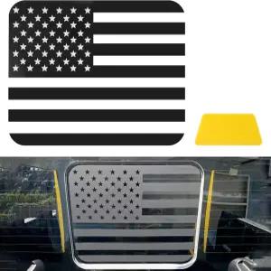 포드 F150 F250 F350용 알프모슨 매트 리어 미들 윈도우 아메리칸 플래그 데칼 (2015-2024) - 전사 필름이