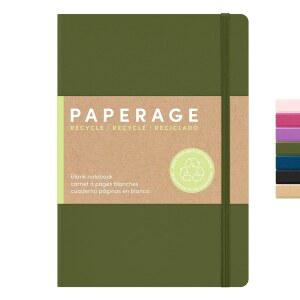 [미국배송] PAPERAGE 재활용 빈 저널 노트북 (올리브) 160페이지 중간 크기 5.6인치 X 8인치 - 100 GSM 두꺼운 종이 U2013 하드커버 저널링 노트북 업무 학교 노트 필기 또는 스케치용