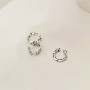 심플한 귀 레이어드 귀찌 써클 이어커프 3종세트 귀안뚫는귀걸이 귀찌귀걸이클립