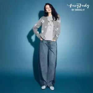 [X쥬시쥬디] 26SS 커브드 블록 데님 팬츠(+비즈참키링)