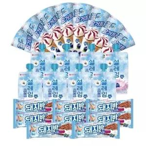 요거트 저당 월드콘x8+설레임x8+돼지바x8