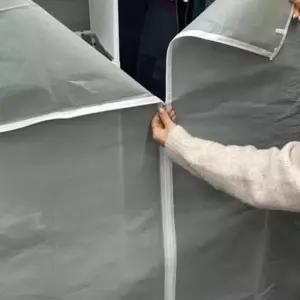 [생활] 조립식 간이 3단 비키니옷장 그레이 시스템행거