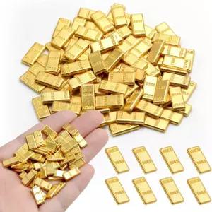 공예용 작은 가짜 골드 바 100개 인형의 집 요정 정원 마이크로 조경 장식용 미니 미니어처