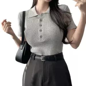 [신세계라이브쇼핑][옷자락] 여자 데일리 슬림핏 폴로 반팔 니트 티셔츠