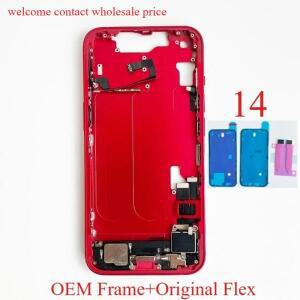 iPhone 14 전체 하우징 중간 프레임 베젤(볼륨 전원 플렉스 케이블 측면 버튼 섀시 수리 부품 포함)