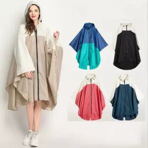 [이지커머스]투톤컬러 바람막이 레인코트 비옷 판초 편션우비 우의 판초우의 eva우비 비닐우비 제비표우의