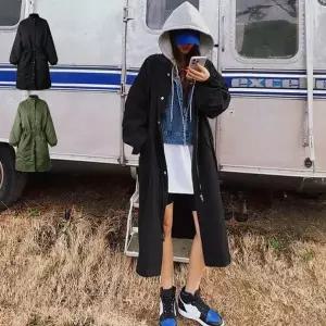 [신세계라이브쇼핑][옷자락] 여자 캐주얼 루즈핏 롱 후드 야상 바람막이