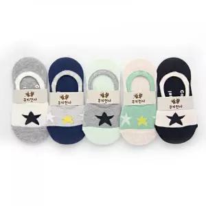 [퍼니메이커]별 스타 무늬 아동 어린이 여름 패션 덧신 양말 5켤레 아동양말 유아양말 어린이양말 초등학생