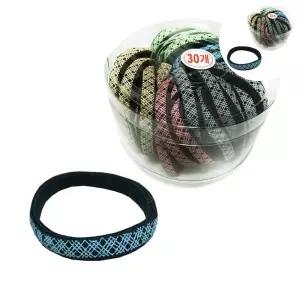 헤어끈 체크 납작고무줄 코사지통 머리끈 헤어밴드 30P