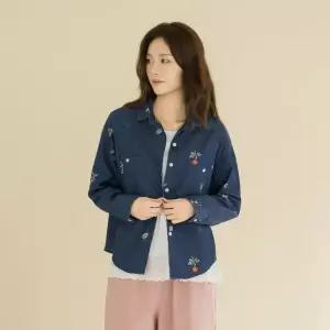엄마옷 마담4060 [내추럴포엠]꽃자수데님셔츠 -QBL2602018-
