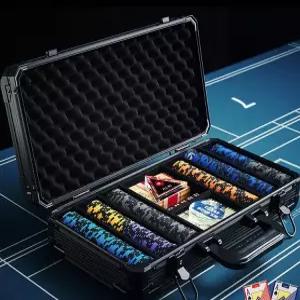 포커칩 케이스 마작 동전함 세트 코인박스 보관함 펍 칩