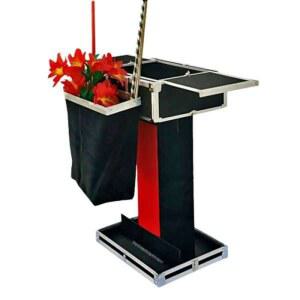 중간 브리프 트릭 거치대 박스 풀세트 빨간줄무늬테이블 매직 휴대용 이동 공연 마술사