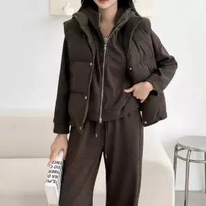 아트박스/신상오픈런 여성용 겨울 후드 숏패딩 조끼 폭신 아이템