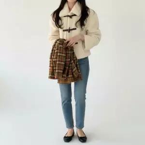 아트박스/신상오픈런 여성용 겨울 양털 더블 숏 자켓 아우터